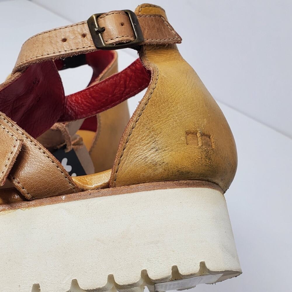 Bed Stu Ada Cage Platform leather distressed sandal Size 8 - No Box NEW - Picture 7 of 15
